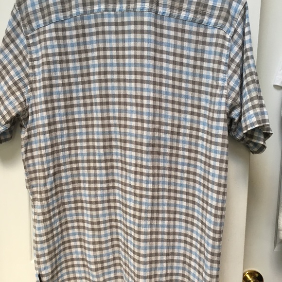 PATAGONIA blue/gray/white plaid shirt sleeve organic cotton Men’s Med. Gauze. - Picture 4 of 6